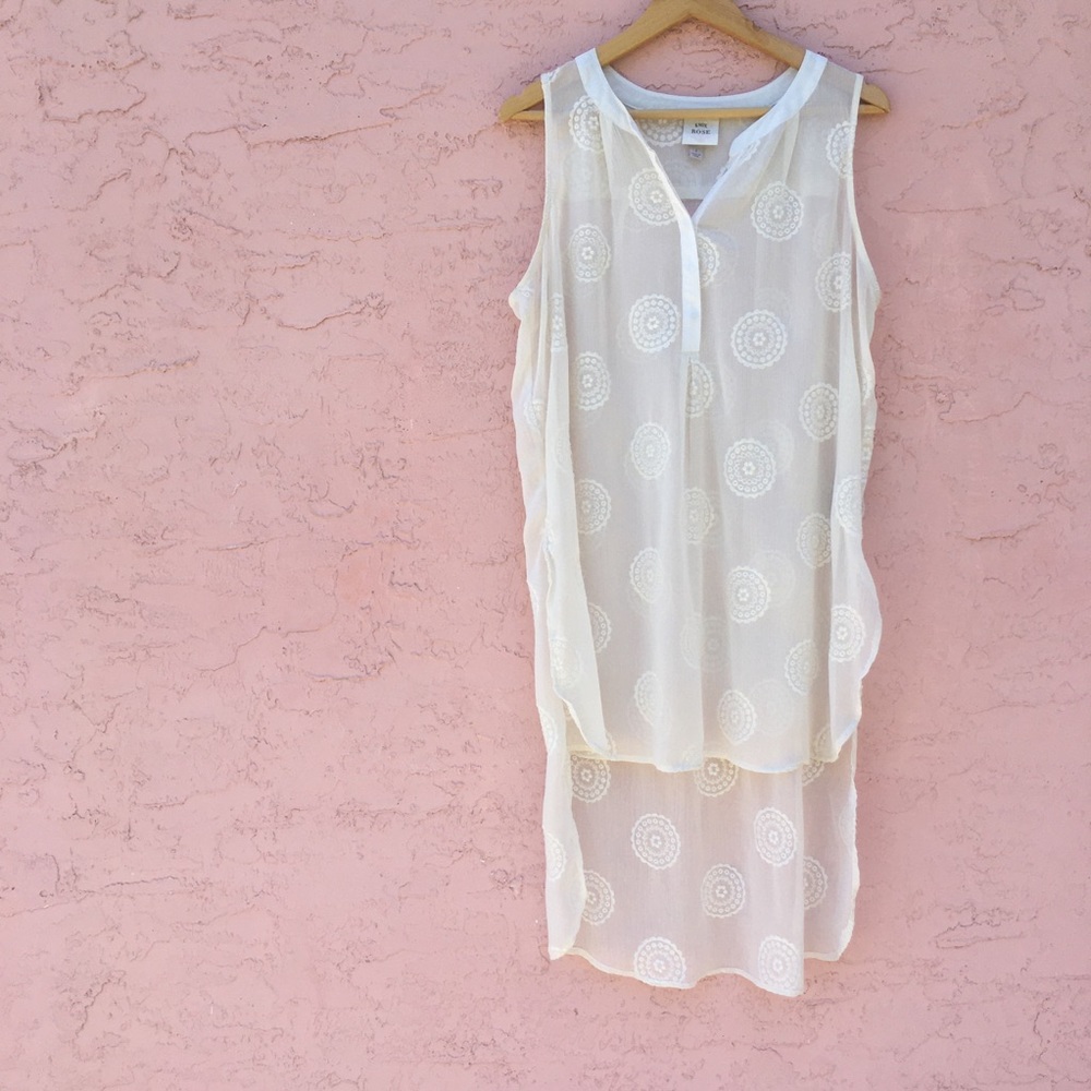 Knox Rose Sheer Embroidered Blouse Bohemian Western